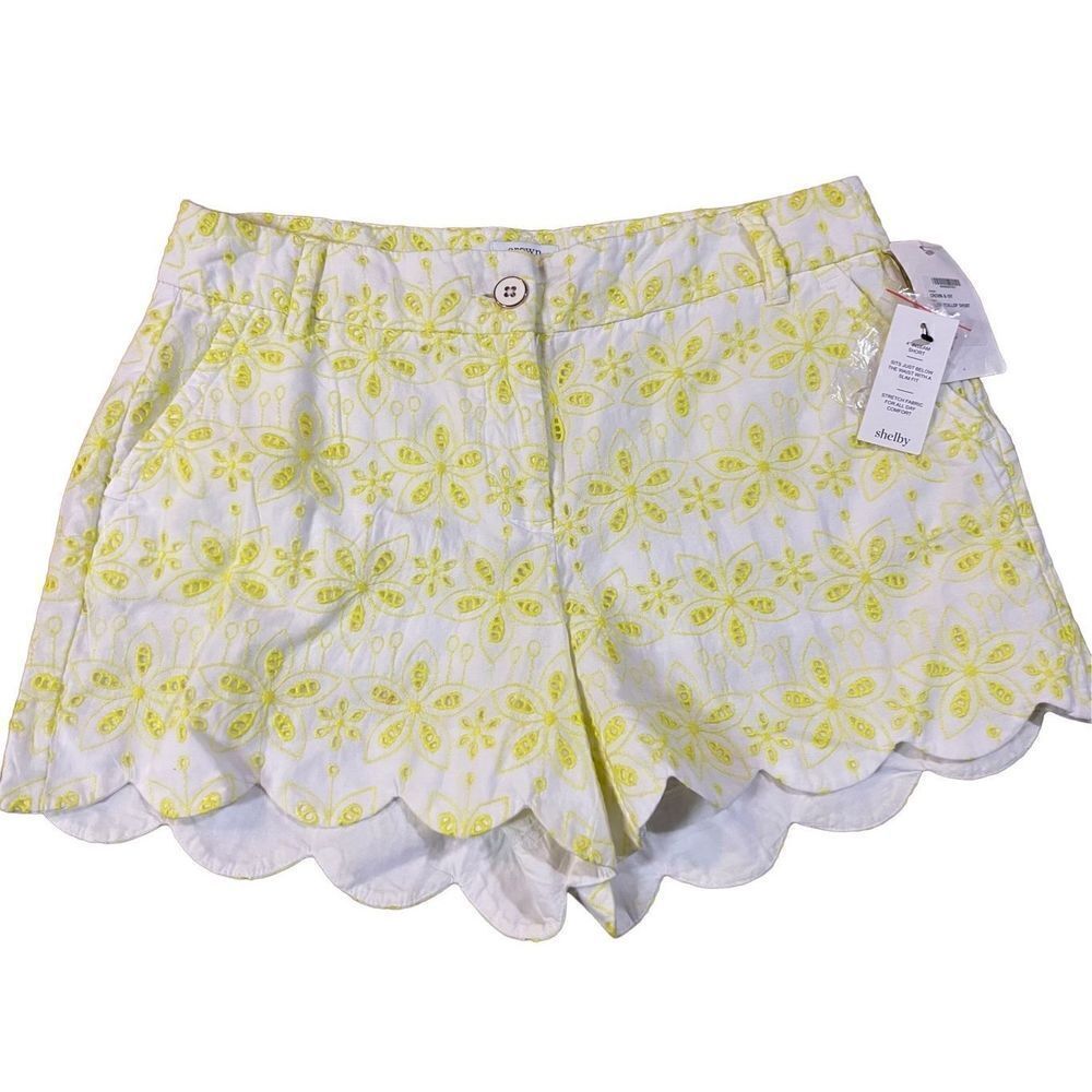 Crown & Ivy Shelby Core Scallop shorts 4” inseam size 8 NWT